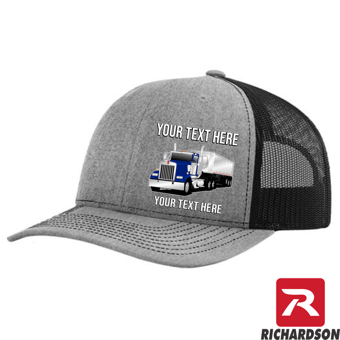 Kenworth W900 Day Cab Dump Trailer -  Richardson 112 Trucker Hat - Your Text Here - Free Shipping