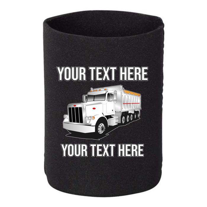 Peterbilt Dump Truck 357 - 1 DOZEN Can Cooler Koozies  - Your Text Here - Free Shipping