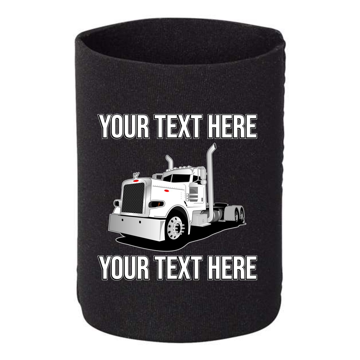 Peterbilt 389 Day Cab - 1 DOZEN Can Cooler Koozies - Your Text Here - Free Shipping