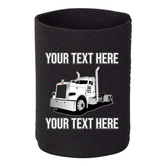 Peterbilt 389 Day Cab - 1 DOZEN Can Cooler Koozies - Your Text Here - Free Shipping