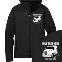 Peterbilt 579 Full Truck - Your Text Here - Port Authority Hooded Core  Soft Shell Jacket - Free Shipping