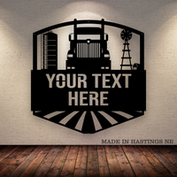 International  Grain Hauler Silo Windmill Metal Monogram Sign - Free Shipping