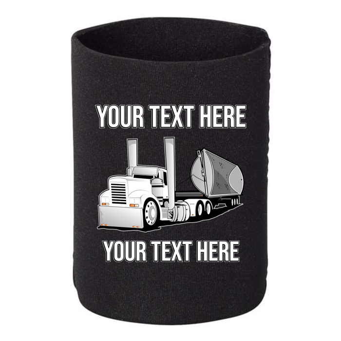 Side Dump Truck - 1 DOZEN Can Cooler Koozies - Your Text Here - Free Shipping
