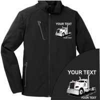 Peterbilt Day Cab Full Truck - Your Text Here - Port Authority ® Welded Soft Shell Jacket NO HOOD - Free Shipping