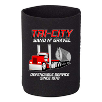 Side Dump Truck - 1 DOZEN Can Cooler Koozies - Your Text Here - Free Shipping