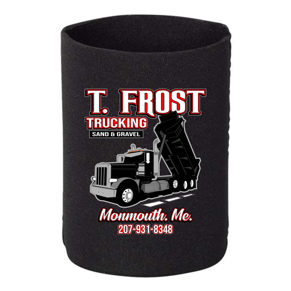 Peterbilt Dump Truck - 1 DOZEN Can Cooler Koozies - Your Text Here - Free Shipping