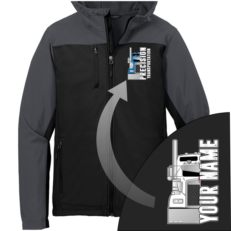 Kenworth Half Truck - Your Text Here - Port Authority Hooded Core Soft Shell Jacket - Free Shipping