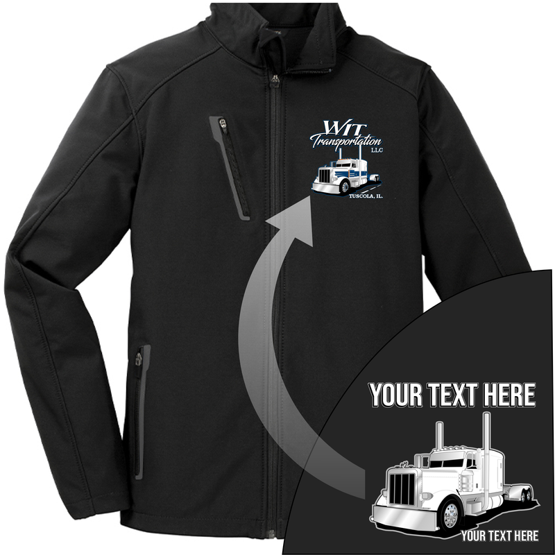Peterbilt Full Truck - Your Text Here - Port Authority ® Welded Soft Shell Jacket NO HOOD - Free Shipping