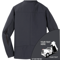 Kenworth Dump Truck - Your Text Here - Port Authority ® Welded  Soft Shell Jacket NO HOOD - Free Shipping
