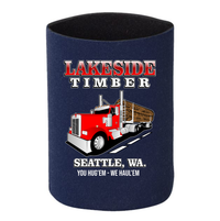 Kenworth Log Hauler - 1 DOZEN Can Cooler Koozies - Your Text Here - Free Shipping