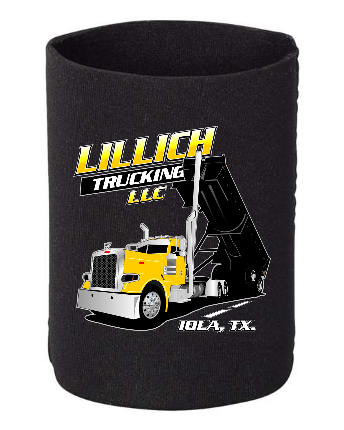 Peterbilt Day Cab End Dump Truck - 1 DOZEN Can Cooler Koozies  - Your Text Here - Free Shipping
