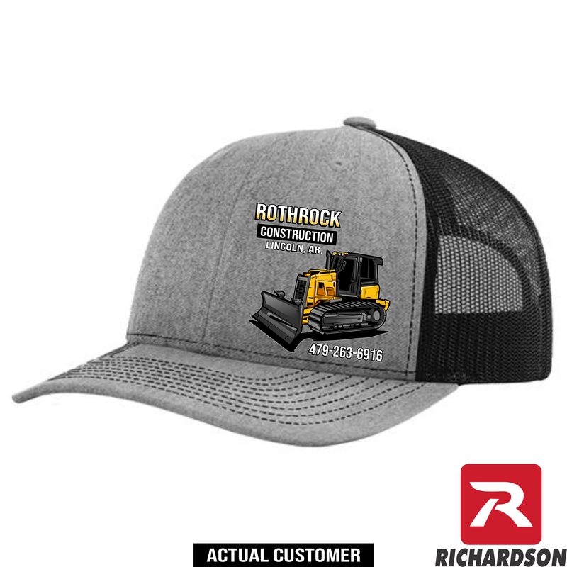 Bull Dozer  - Your Text Here - Richardson 112 Trucker Snapback Hats - Free Shipping