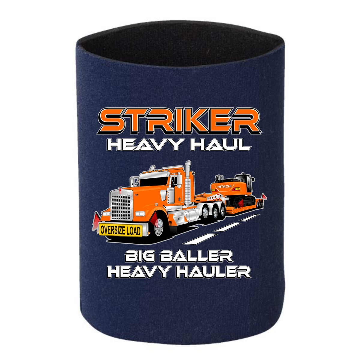 Kenworth W990 Lowboy Excavator - 1 DOZEN Can Cooler Koozies - Your Text Here - Free Shipping