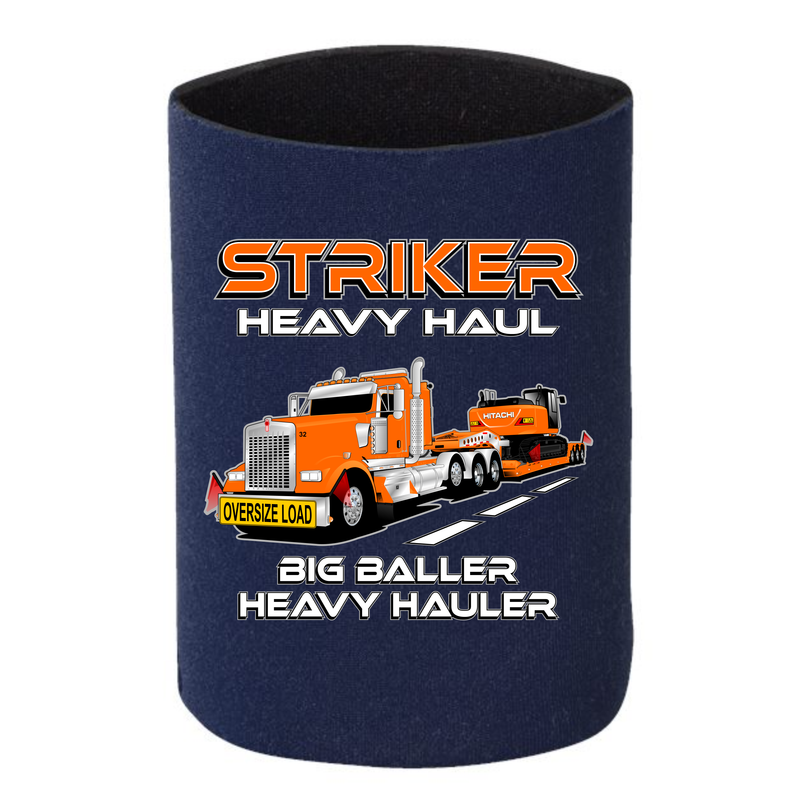 Kenworth W990 Lowboy Excavator - 1 DOZEN Can Cooler Koozies - Your Text Here - Free Shipping
