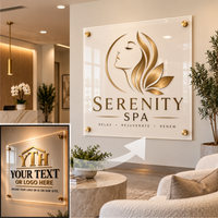 Acrylic Sign Square - Your Logo or Text Here - Free Shipping