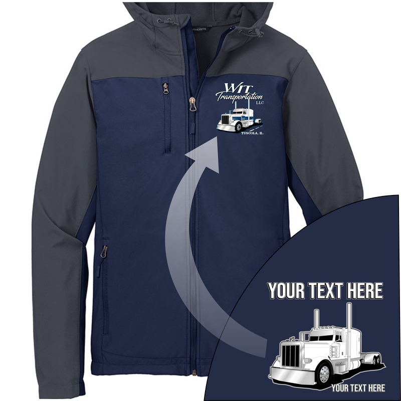 Peterbilt - Your Text Here - Port Authority Hooded Core Soft Shell Jacket -Free Shipping