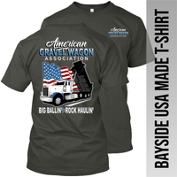 American Gravel Wagon Association - Peterbilt Dump Truck - Made in the USA Apparel