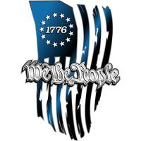 1776 We the People - Tattered Flag - PermaSticker - Free Shipping