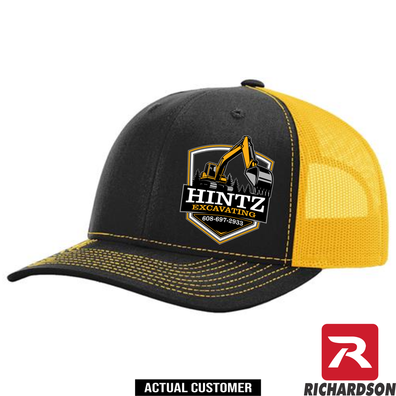 Excavator Trees Prism - Your Text Here - Richardson 112 Trucker Snapback Hats - Free Shipping