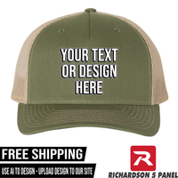 Your Text or Design Here - Richardson 112FP Five Panel Hat - Free Shipping