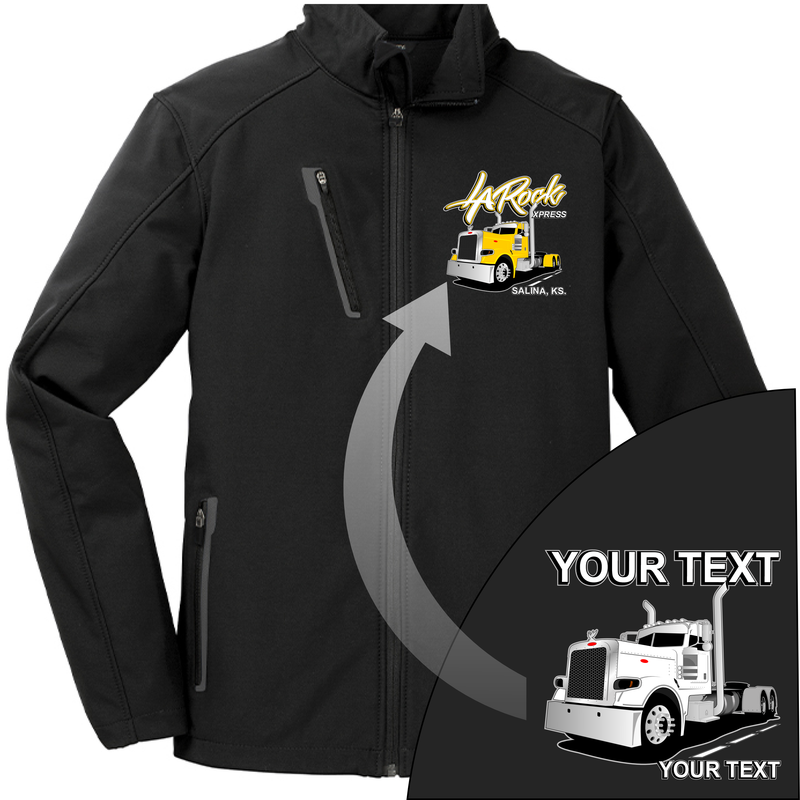 Peterbilt Day Cab Full Truck - Your Text Here - Port Authority ® Welded Soft Shell Jacket NO HOOD - Free Shipping