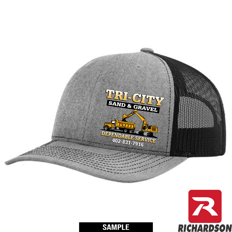 Excavator Dump Truck Loading  - Your Text Here - Richardson 112 - Trucker Snapback Hats - Free Shipping
