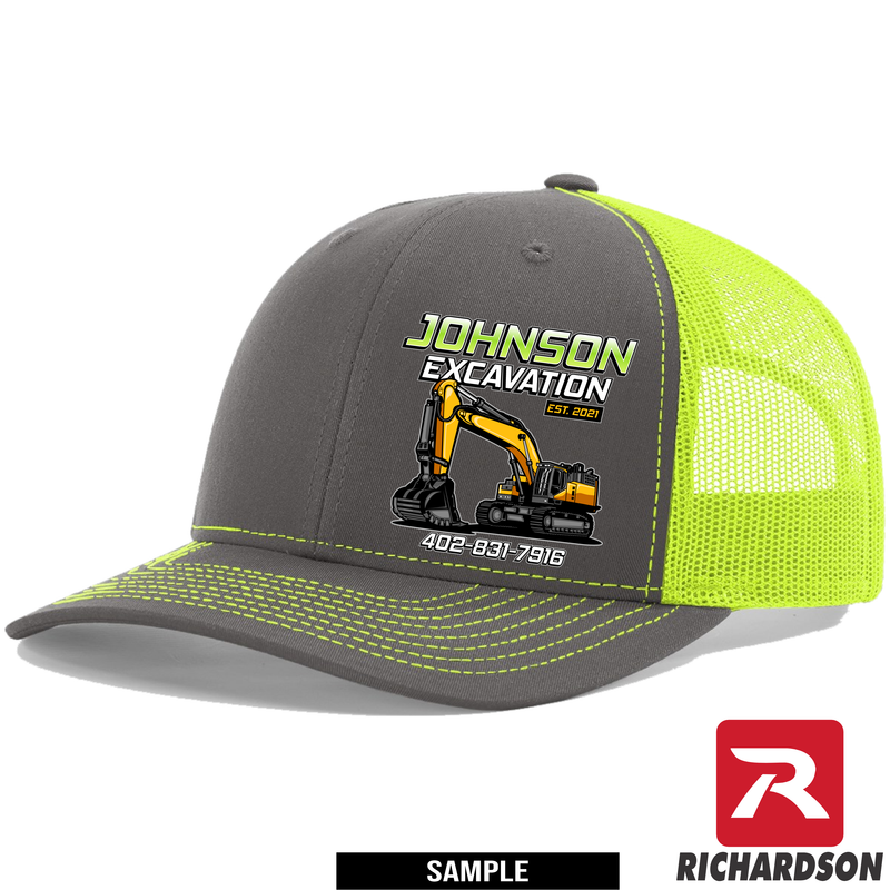 Excavator Solo  - Your Text Here - Richardson 112  Trucker Snapback Hats - Free Shipping