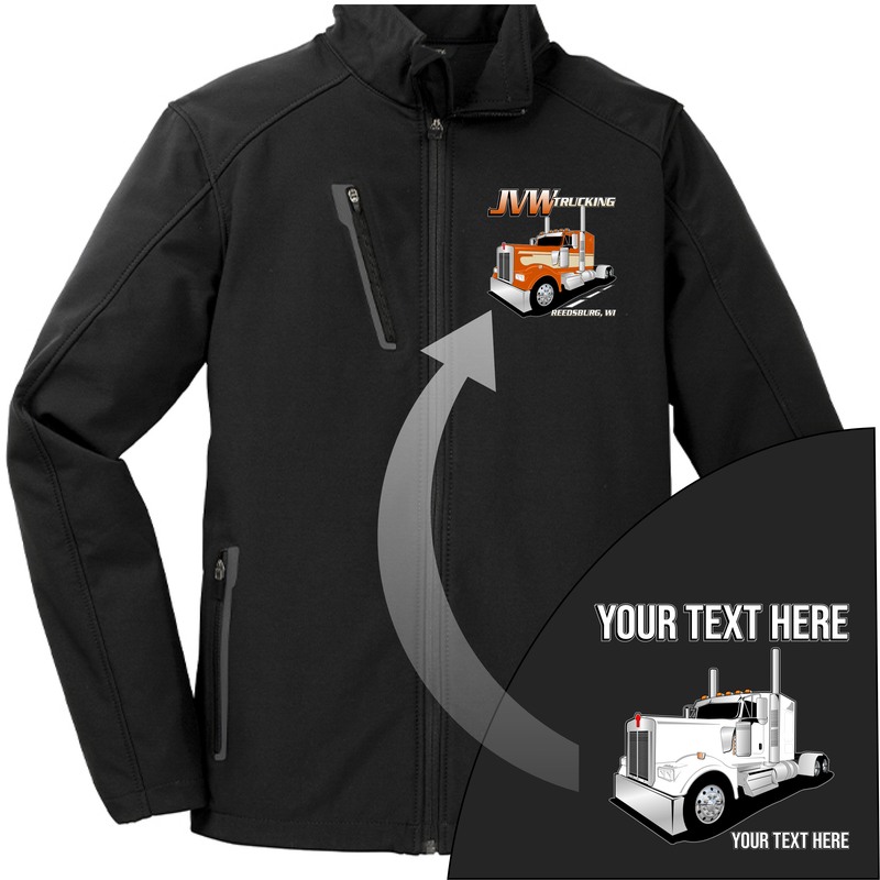 Kenworth Full Truck - Your Text Here - Port Authority ® Welded Soft Shell Jacket NO HOOD - Free Shipping