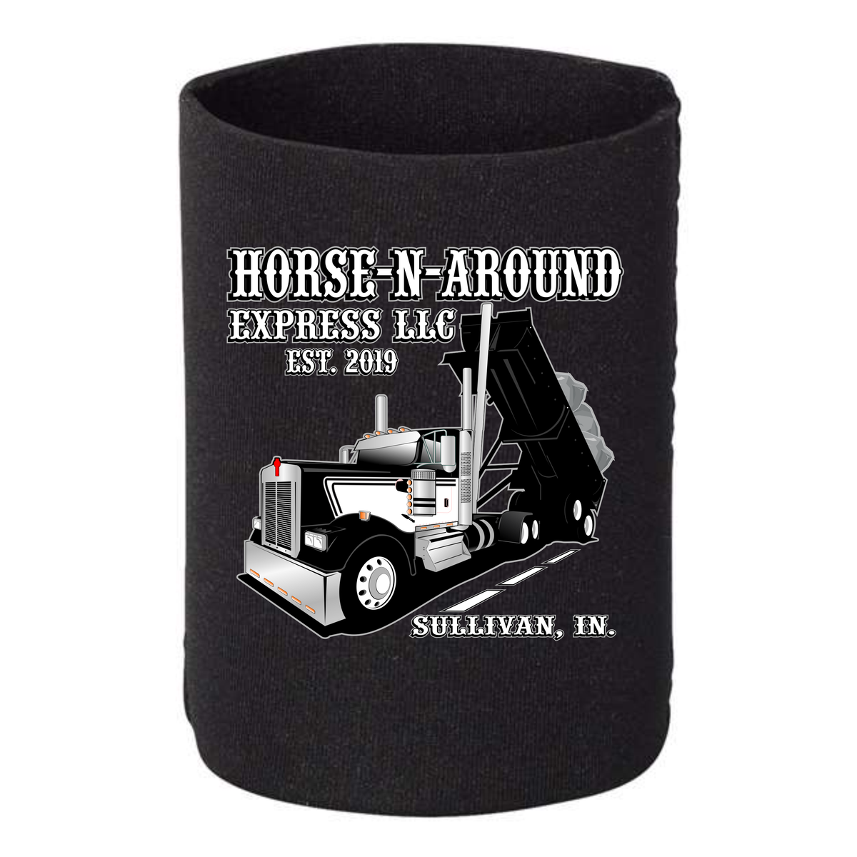 Kenworth W900 End Dump Truck - 1 DOZEN Can Cooler Koozies  - Your Text Here - Free Shipping