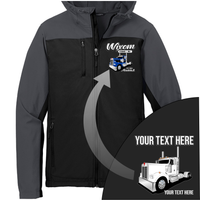 Kenworth W900 Day Cab - Your Text Here - Port Authority Hooded Core Soft Shell Jacket -Free Shipping