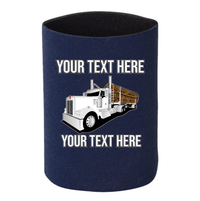 Kenworth Log Hauler - 1 DOZEN Can Cooler Koozies - Your Text Here - Free Shipping