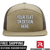 Your Text or Design Here - Richardson 168 7 Panel Hat  - Free Shipping