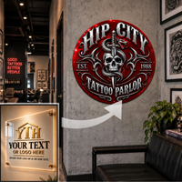Acrylic Sign Round - Your Logo  or Text Here - Free Shipping