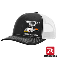 RICHARDSON 112 - Kenworth W900 Lowboy with Excavator   - Your Text Snapback Hats - Free Shipping