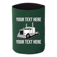 Peterbilt 389 Full Truck - 1 DOZEN Can Cooler Koozies - Your Text Here - Free Shipping