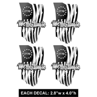 1776 We the People - Tattered Flag - 4 PACK -  -PermaSticker - Free Shipping