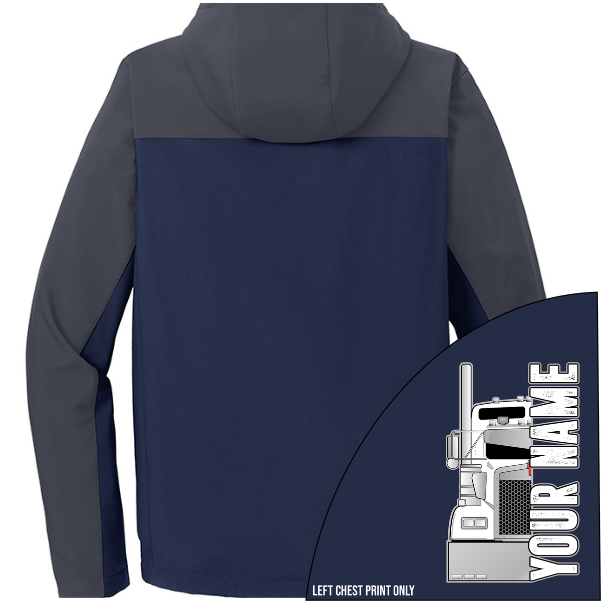 Kenworth Half Truck - Your Text Here - Port Authority Hooded Core Soft Shell Jacket - Free Shipping