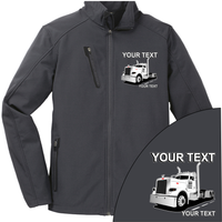 Peterbilt Day Cab Full Truck - Your Text Here - Port Authority ® Welded Soft Shell Jacket NO HOOD - Free Shipping