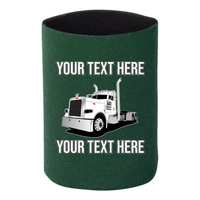 Peterbilt 389 Day Cab - 1 DOZEN Can Cooler Koozies - Your Text Here - Free Shipping