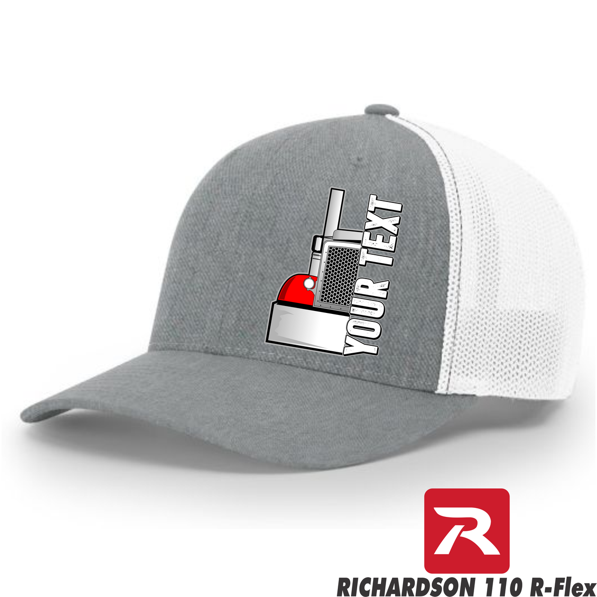Peterbilt Half Truck - Your Text Here - Richardson 110 R-Flex Fitted Hat - Free Shipping