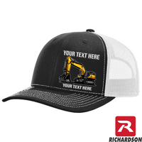 Excavator Solo  - Your Text Here - Richardson 112  Trucker Snapback Hats - Free Shipping