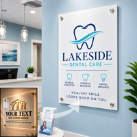 Acrylic Sign Vertical Rectangle - Your Logo or Text Here - Free Shipping