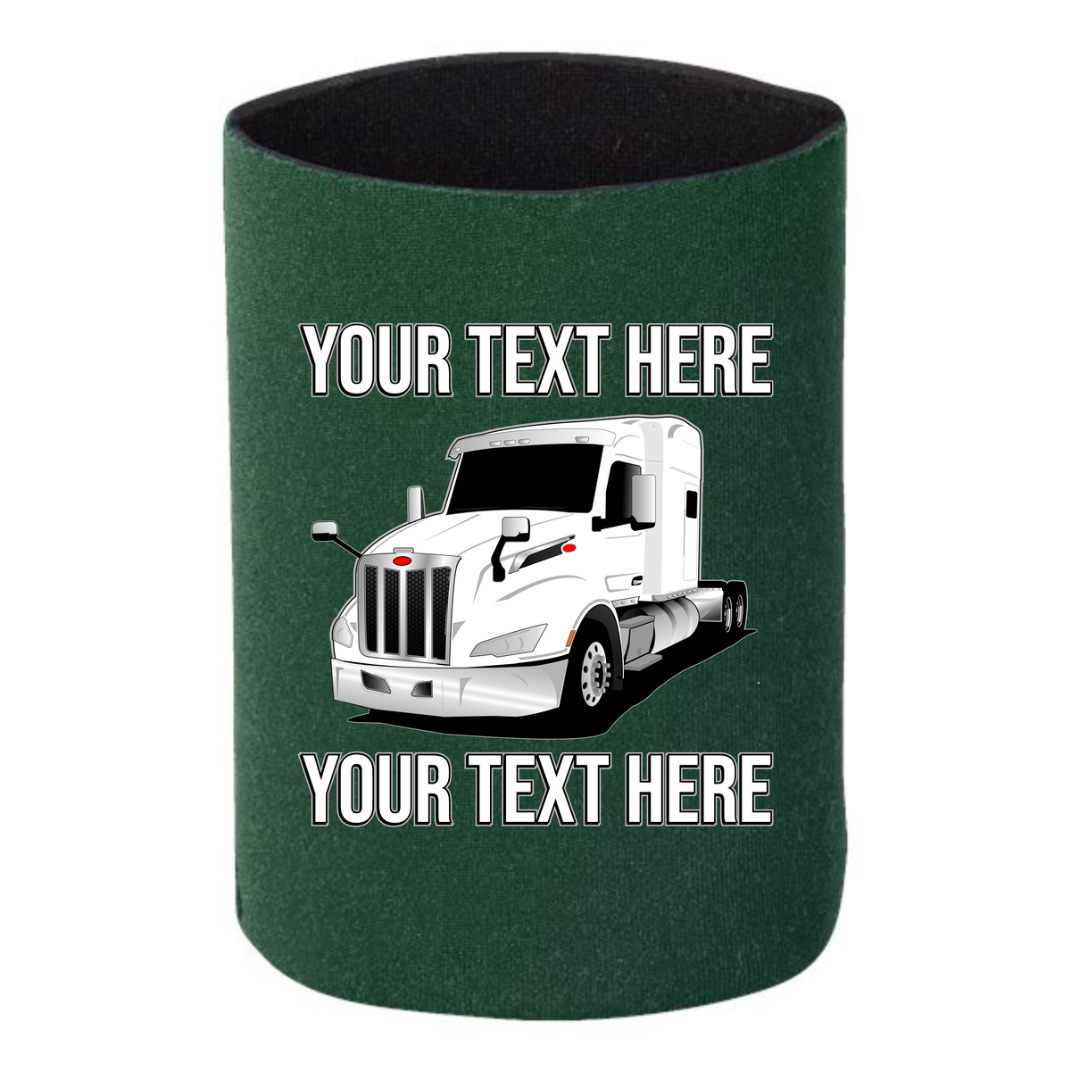 Peterbilt 579 - 1 DOZEN Can Cooler Koozies - Your Text Here - Free Shipping