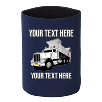 Peterbilt 389 Dump Truck - 1 DOZEN Can Cooler Koozies - Your Text Here - Free Shipping