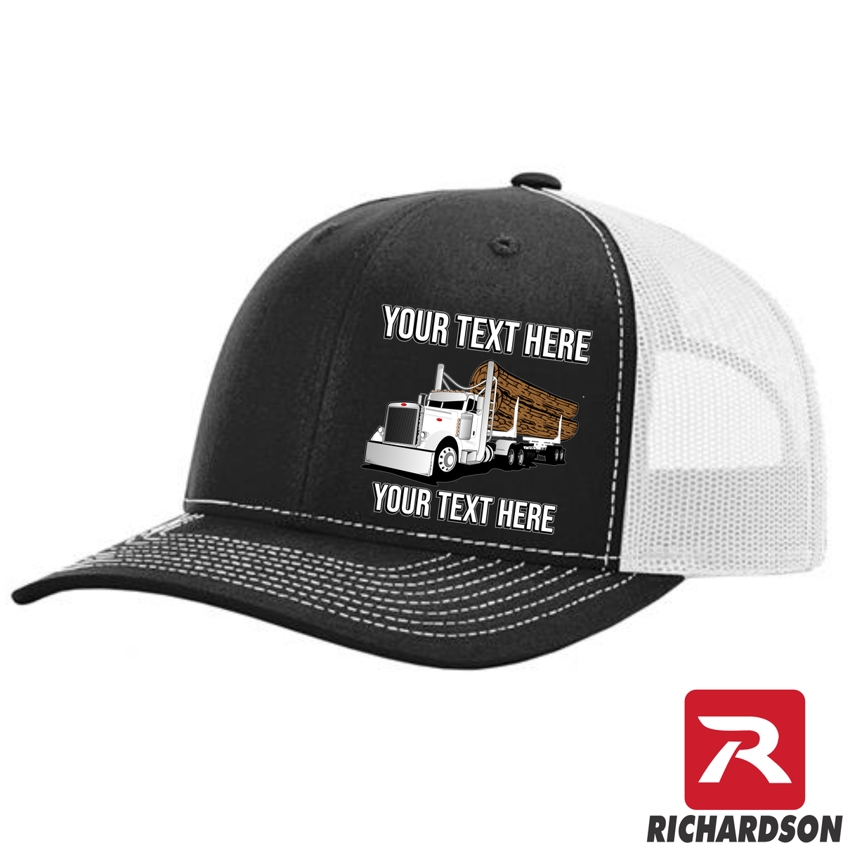 RICHARDSON 112 - Peterbilt Log Hauler   - Your Text Snapback Hats  - Free Shipping