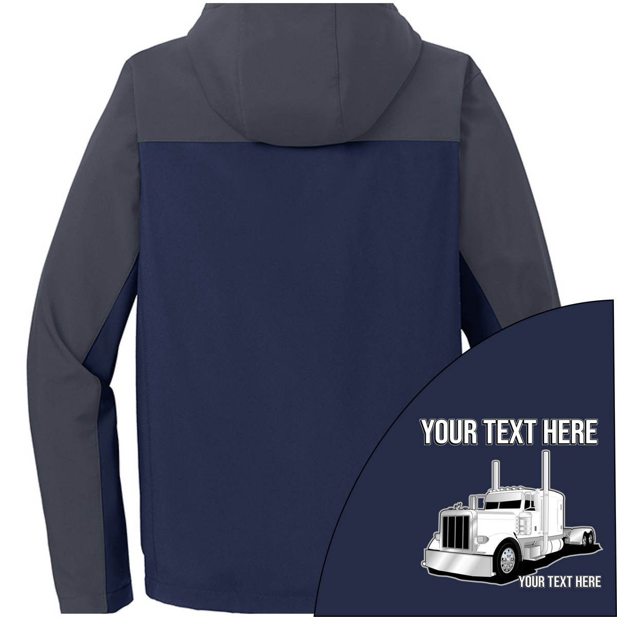 Peterbilt - Your Text Here - Port Authority Hooded Core Soft Shell Jacket -Free Shipping