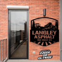 Asphalt Paver Dump Truck Trees Metal Monogram Sign - Free Shipping