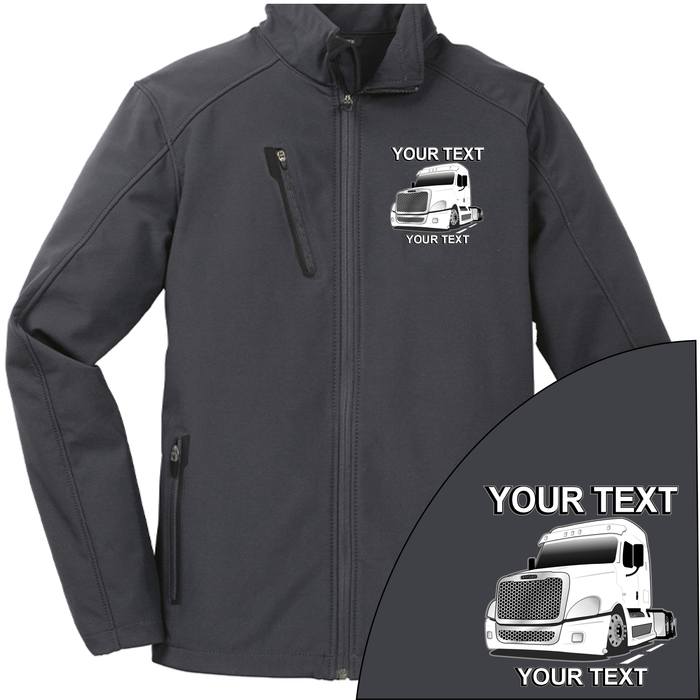 Freightliner Full Truck - Your Text Here - Port Authority ® Welded  Soft Shell Jacket NO HOOD - Free Shipping