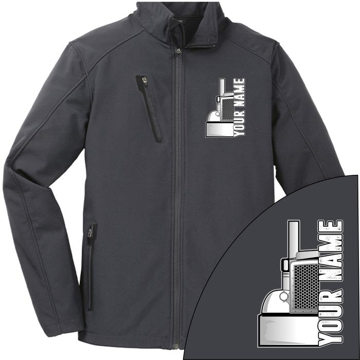 Peterbilt Half Truck - Your Text Here - Port Authority ® Welded Soft Shell Jacket NO HOOD - Free Shipping
