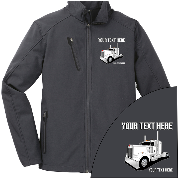 Kenworth Full Truck - Your Text Here - Port Authority ® Welded Soft Shell Jacket NO HOOD - Free Shipping